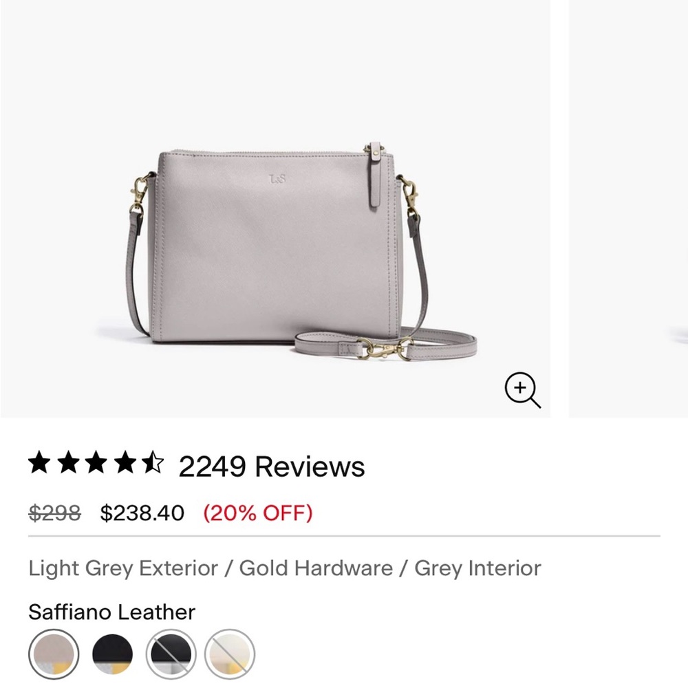 Lo & Sons Pearl Crossbody in Light Grey